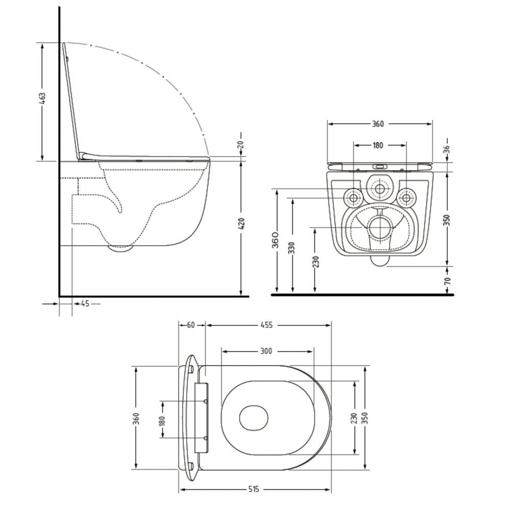 Унітаз підвісний Qtap Taurus Ultra Quiet 515×360×350 мм, White, із сидінням Slim Duroplast/Soft-close/Quick Release Київ - фото 10