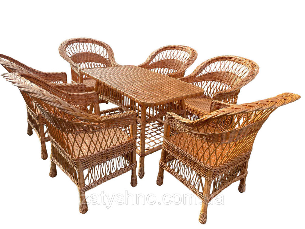 Меблі плетені 6 крісел і стіл великий Київ - фото 4