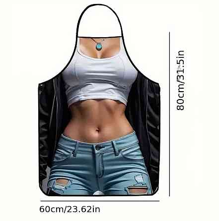 Фартух з приколом дівчина в джинсах 80 на 60 см різнобарвний Київ