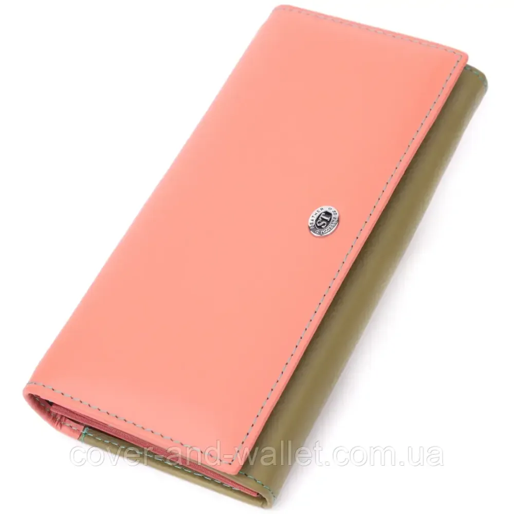 Модний жіночий гаманець на магнітах помаранчевого кольору ST Leather 014-1 Київ - фото 1