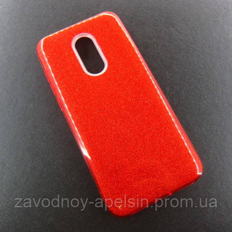 Xiaomi Redmi 5 plus 5+ чехол блестки Shining красный Одесса - изображение 1