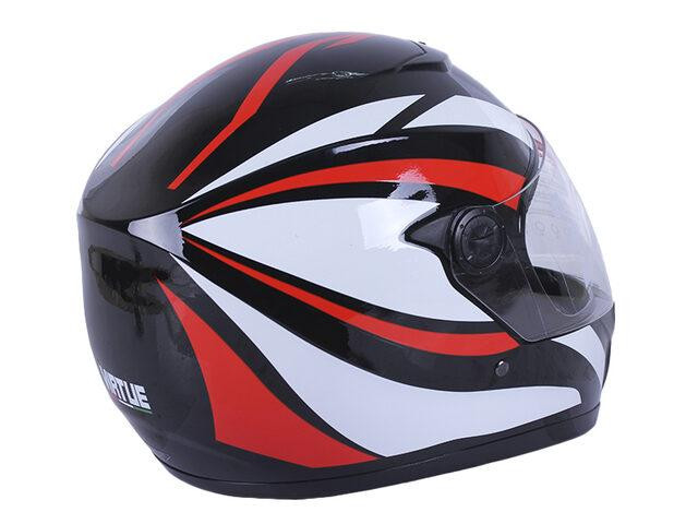 Шолом мотоциклетний інтеграл MD-101B (чорний із червоно-білими смужками, size M) Мукачево - фото 2