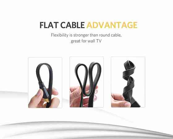 Кабель UGREEN ED015 HDMI Flat Cable 5m (UGR-50821) Київ