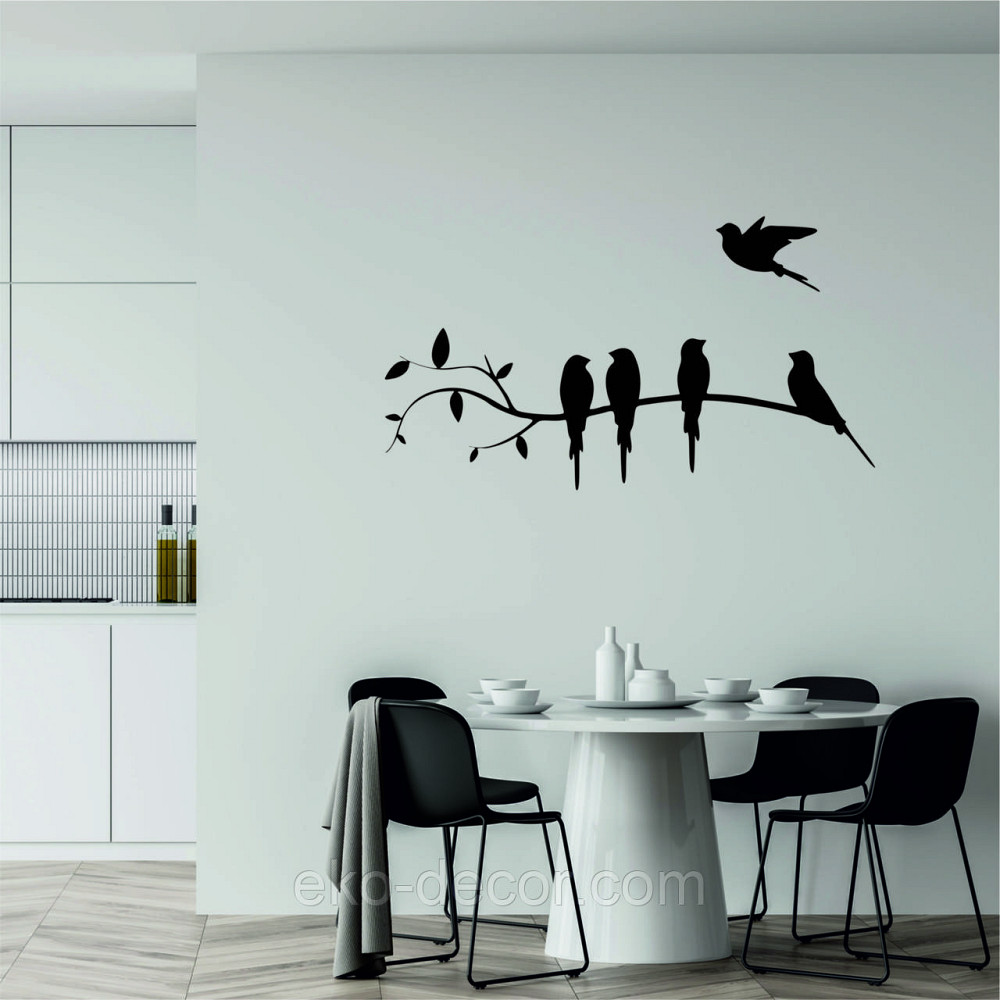 Декоративное настенное Панно «Птички на ветке», Декор на стену 90*29 см, Черный Киев - изображение 10