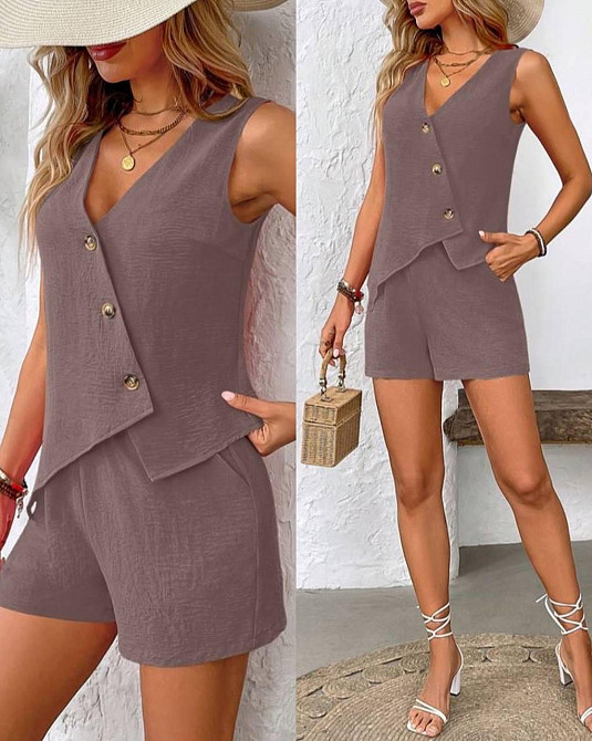 Летний модный женский костюм  шорты и жилет, креп жатка. 42 -52р Киев - изображение 3