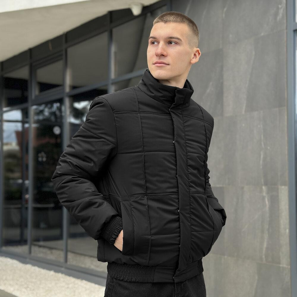 Черная мужская демисезонная куртка без капюшона весна осень Pobedov Axmont Киев - изображение 5