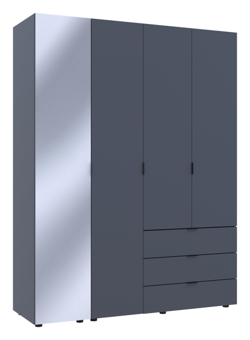 Комплект шкафов для одежды Doros Гелар (2 шт.) 155х49,5х203,4 см Зеркало/Графит (DRS-011135) Днепр - изображение 2