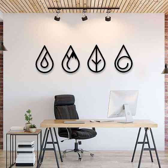 4 Стихии – Деревянный декор на стену Киев