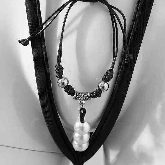 Чоловічі стрінги без лямок з намистинками еротичні one size чорний Київ