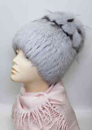 Шапка хутряна жіноча квіточка Белла Сірий Харків