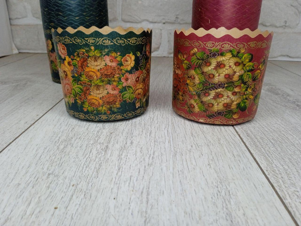 Форма паперова великодня для куличів 250 г 85×90 мм Жостове – форма для випічки, 50 шт Харків - фото 1