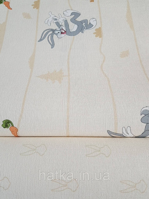 Шпалери вінілові на флізеліні AdaWall Ada Kids метрові дитячі герої мультфільму Луні тюнз кролик Багз Банні Київ - фото 3