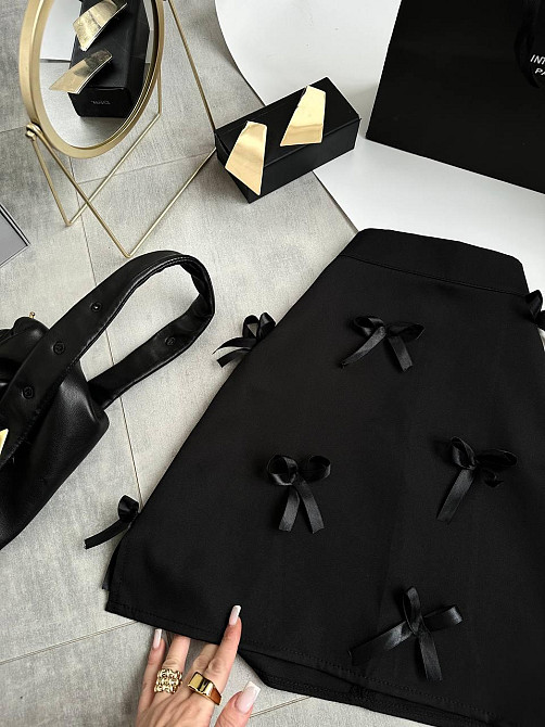 Женская трендовая юбка с бантиками костюмка 46/48 Одесса - изображение 2