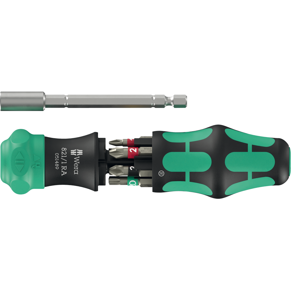 Викрутка Wera з тріскачкою та магнітним тримачем 1/4" магазин для біт в ручці PH/PZ/SL/Torх/25мм, 6од., 05051520001 Одеса - фото 3