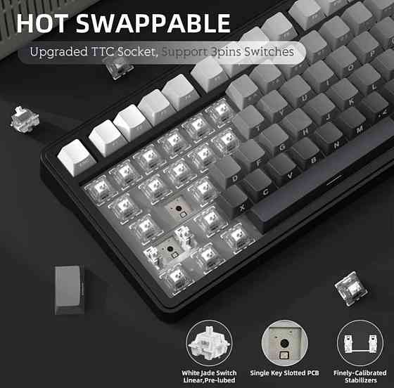 Механическая клавиатура Attack Shark X85 (Чёрно-белый градиент) Харьков