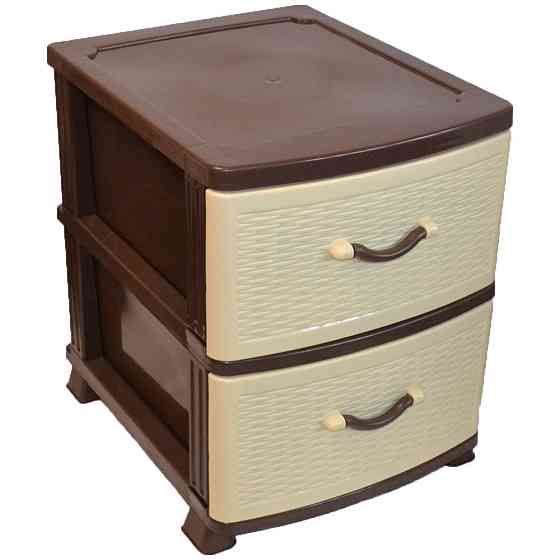 Комод пластиковий Efe Plastics 2 ящики 48х46х38 ротанг бежевий. Ефе пластик Одеса