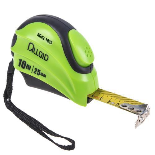 Рулетка з автостопом полотна 10 м/25 мм Alloid Одеса - фото 1