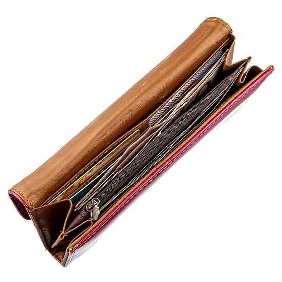 Гаманець жіночий з гладкою екокожі KIVI 19074 Рожевий Київ