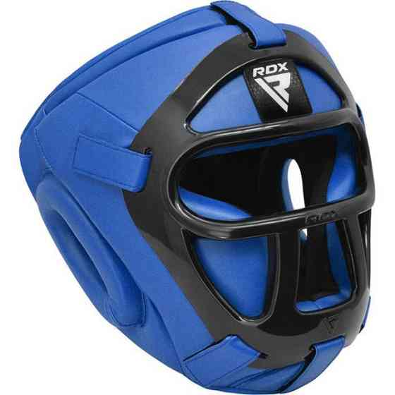 Боксерський шолом RDX T1 Grill Full Blue XL (капа в комплекті) Каменское