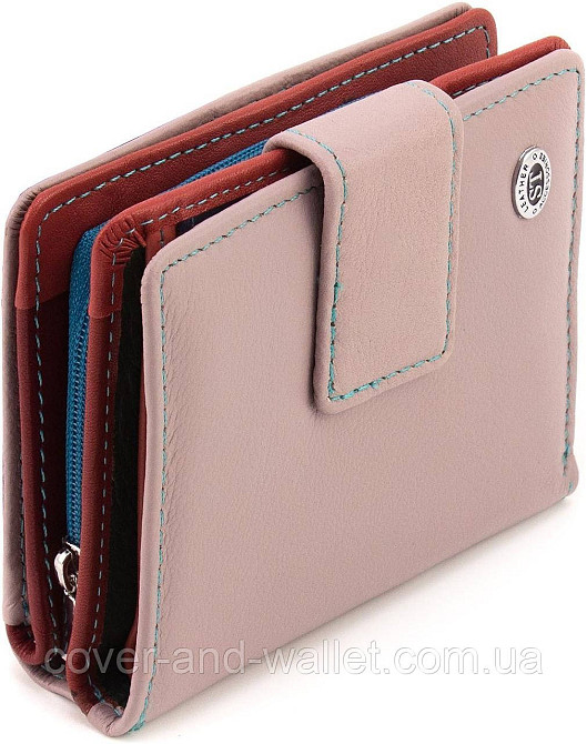 Маленький жіночий шкіряний гаманець світло-рожевого кольору на магнітній фіксації ST 259 Київ - фото 1