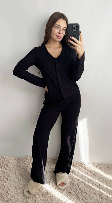 Универсальный женский костюм из трикотажа Черный XL-2XL Харьков - изображение 1