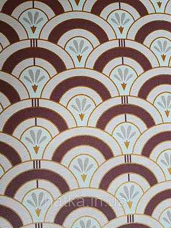 Шпалери вінілові Lutece Melody 51197103 геометрія напівкруги смуги фігури рожеві бордові білі золотисті Київ