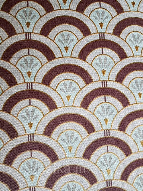 Шпалери вінілові Lutece Melody 51197103 геометрія напівкруги смуги фігури рожеві бордові білі золотисті Київ - фото 1