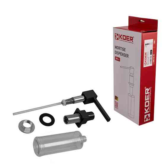 Дозатор для мийного засобу врізний Koer SDB-02-05 300 мл (колір чорний) (KR5630) Київ