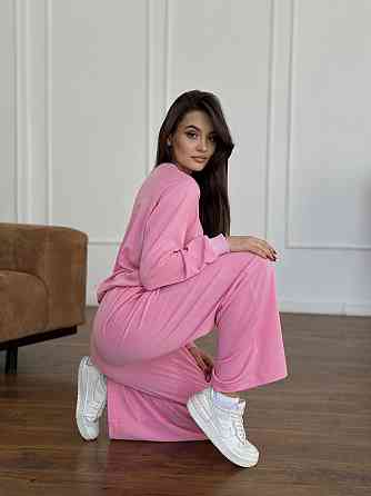 Жіночий спортивний костюм із широкими штанами Рожевий M/L Харків