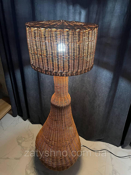 Лампа настільна із лози плетена Київ - фото 7