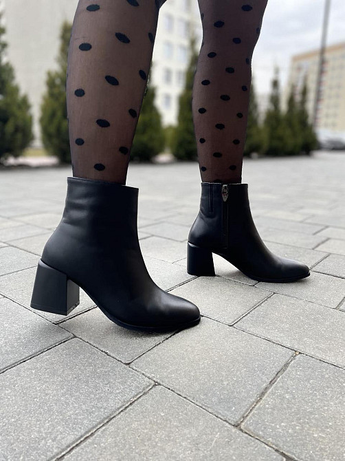 LIRIO Жіночі черевики LIRIO чорні натуральна шкіра 38р.25см 39р.25.5см каблук 7см ( ) Коломия - фото 8