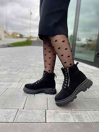 Черевики жіночі RONE BALMAN чорні натуральна замша висота 13см (2760) Коломия