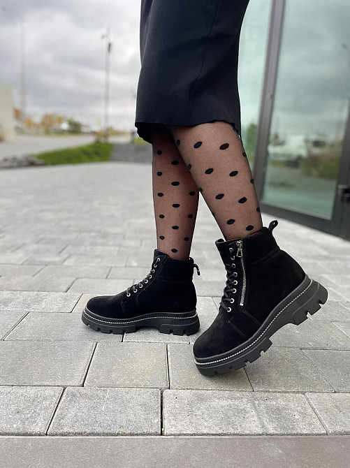 Черевики жіночі RONE BALMAN чорні натуральна замша висота 13см (2760) Коломия - фото 2