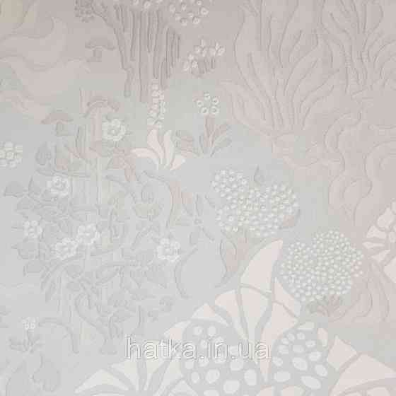 Шпалери флізелінові Decoprint екологічно чисті Daimon абстракція гілки листя молочні бежеві, сірі срібло Київ
