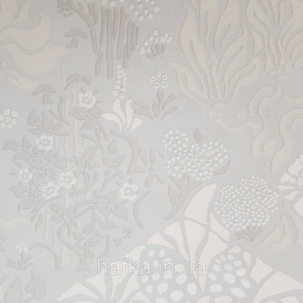Шпалери флізелінові Decoprint екологічно чисті Daimon абстракція гілки листя молочні бежеві, сірі срібло Київ - фото 3