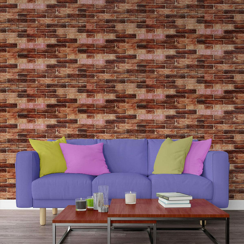 Самоклеющаяся 3D панель 19600х700х3мм Коричневый Екатеринославский Кирпич SW-00001469 Киев - изображение 6