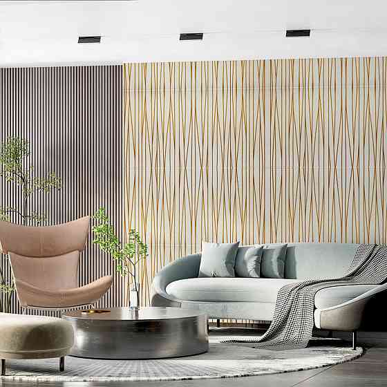 Самоклеюча 3D панель 700х700х5мм Золоті стрічки (440) SW-00001184 Дніпро