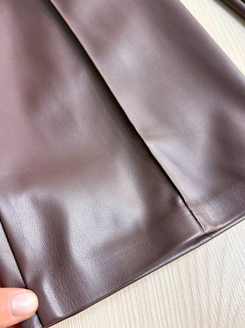 Брюки жіночі Gritana 201 з екошкіри прямі зі стрілкою коричневі, коричневий, S Київ - фото 19