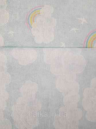 Обои винил на флизелине AS Creation Mia and Paul 0.53х10 детские тучки облака белые на голубом Киев