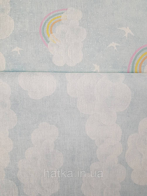 Обои винил на флизелине AS Creation Mia and Paul 0.53х10 детские тучки облака белые на голубом Киев - изображение 3