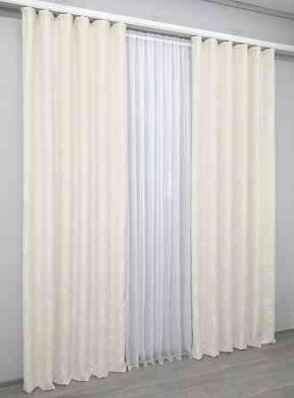 Комплект готових штор VR-Textil Жакард Sultan YL № 1294ш Молочний 150х270 см 2 шт (33-0142) Київ