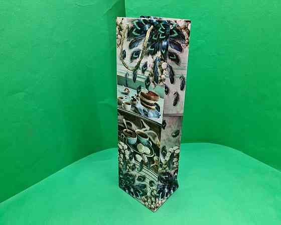 Пакет бумажный подарочный под бутылку  12/9/36(артBUT-84) (12 шт) Харьков