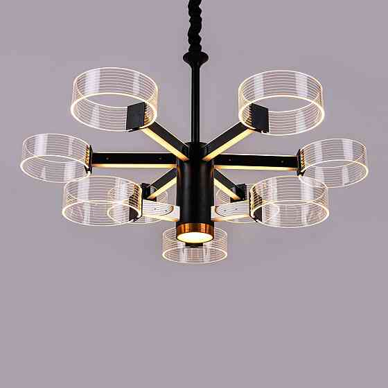 Люстра світлодіодна акрілова Sirius N 3705-6+3 BLACK+GD 98W Коломия