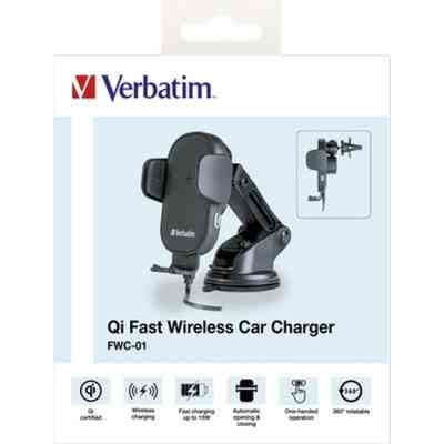 Универсальный автодержатель Verbatim FWC-01 with Qi Fast Wireless Car Charger (49552) Винница