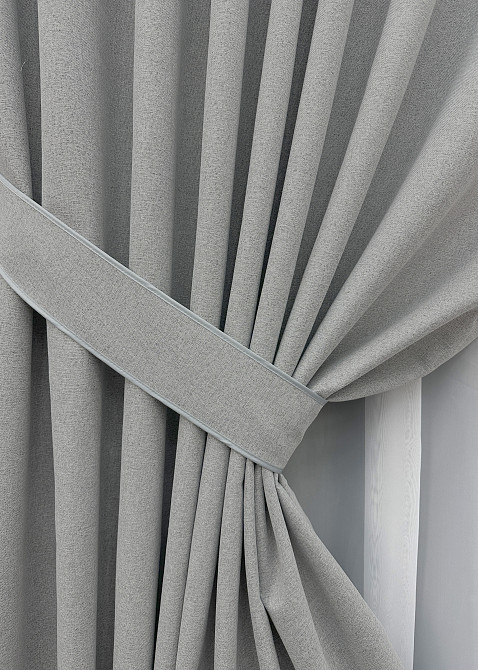 Комплект готових штор VR-Textil Блекаут двосторонній ASHEN NIGHT № 1845ш Сірий 200х290 см 2 шт (32-212) Київ - фото 5
