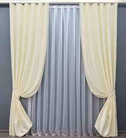 Комплект готових штор VR-Textil Софт № 729ш Молочний 150х270 см 2 шт (30-697) Київ