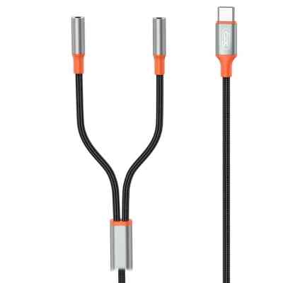 Переходник USB-C to 2x3.5mm F 1.0m NB-R269B black XO (NB-R269B.black) Винница