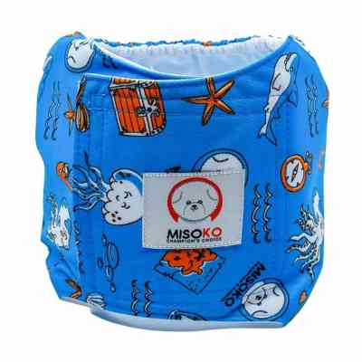 Підгузки для тварин MISOKO&amp;CO багаторазові для кобелів, з восьминогом, XXL 1 шт. блакитні (HAINMSK63958) Вінниця