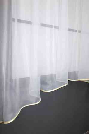 Кухонная тюль арка с ламбрекеном VR-Textil № 025к Белый с бежевым 270х170 см (52-0712) Киев