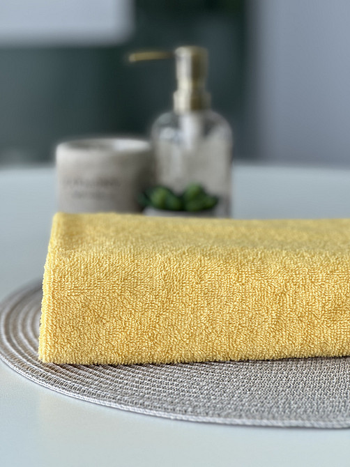 Полотенце махровое Ideal Textile 50х90 см однотонное 400 г/м2 (56860342) Жовтий 1 шт Черновцы - изображение 6